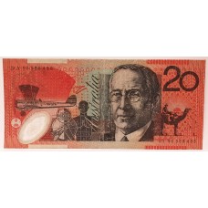 AUSTRALIA 1994 . TWENTY 20 DOLLARS BANKNOTE . EVANS/FRASER . LAST PREFIX DA95
